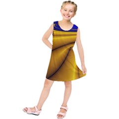 Waves Wave Chevron Gold Blue Paint Space Sky Kids  Tunic Dress by Mariart