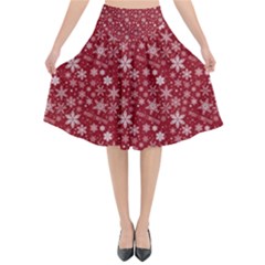 Merry Christmas Pattern Flared Midi Skirt by Nexatart