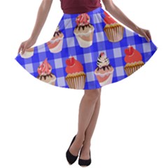 Cake Pattern A-line Skater Skirt by Nexatart