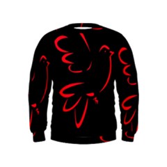 Dove Red Black Fly Animals Bird Kids  Sweatshirt by Mariart