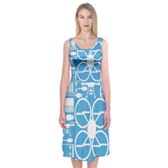 Drones Registration Equipment Game Circle Blue White Focus Midi Sleeveless Dress by Mariart