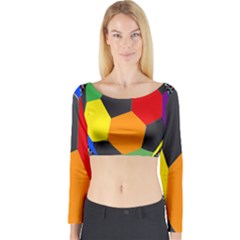 Team Soccer Coming Out Tease Ball Color Rainbow Sport Long Sleeve Crop Top by Mariart