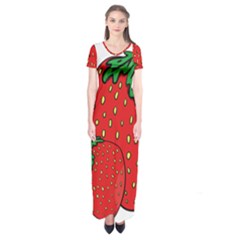 Strawberry Holidays Fragaria Vesca Short Sleeve Maxi Dress by Nexatart