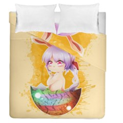 Easter Bunny Furry Duvet Cover Double Side (queen Size) by Catifornia