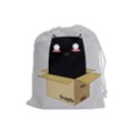 Black Cat in a Box Drawstring Pouches (Large)  View1