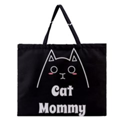 Love My Cat Mommy Zipper Large Tote Bag by Catifornia