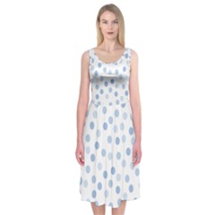 Bubble Balloon Circle Polka Blue Midi Sleeveless Dress by Mariart