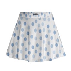 Bubble Balloon Circle Polka Blue Mini Flare Skirt by Mariart