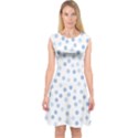 Bubble Balloon Circle Polka Blue Capsleeve Midi Dress View1