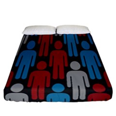 Human Man People Red Blue Grey Black Fitted Sheet (california King Size) by Mariart