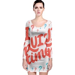 Question Mark Quiz Time Long Sleeve Bodycon Dress by Mariart