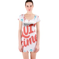 Question Mark Quiz Time Short Sleeve Bodycon Dress by Mariart