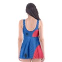 Pink Umbrella Red Blue Skater Dress Swimsuit View2