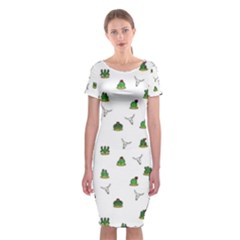 Cactus Pattern Classic Short Sleeve Midi Dress by Valentinaart