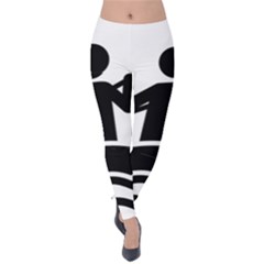 Cropped Kayak Graphic Race Paddle Black Water Sea Wave Beach Velvet Leggings by Mariart