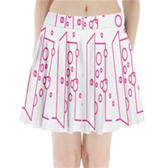 Deep Clean Bubbel Door Pink Polka Circle Pleated Mini Skirt by Mariart