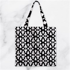 Dark Horse Playing Card Black White Zipper Grocery Tote Bag by Mariart