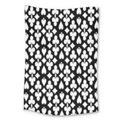 Dark Horse Playing Card Black White Large Tapestry by Mariart
