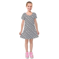 Capsul Another Grey Diamond Metal Texture Kids  Short Sleeve Velvet Dress by Mariart