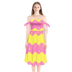 Glimra Gender Flags Star Space Shoulder Tie Bardot Midi Dress by Mariart