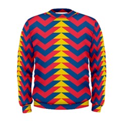 Lllustration Geometric Red Blue Yellow Chevron Wave Line Men s Sweatshirt by Mariart