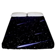 Starry Night Sky Meteor Stock Vectors Clipart Illustrations Fitted Sheet (california King Size) by Mariart