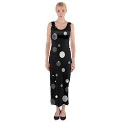 Decorative Dots Pattern Fitted Maxi Dress by ValentinaDesign