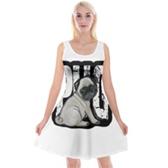 Pug Reversible Velvet Sleeveless Dress by Valentinaart