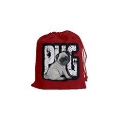 Pug Drawstring Pouches (small)  by Valentinaart