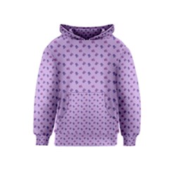 Pattern Background Violet Flowers Kids  Pullover Hoodie by Nexatart