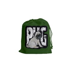 Pug Drawstring Pouches (small)  by Valentinaart