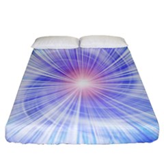 Creation Light Blue White Neon Sun Fitted Sheet (california King Size) by Mariart