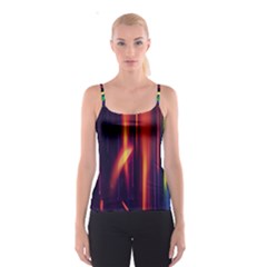 Perfection Graphic Colorful Lines Spaghetti Strap Top by Mariart