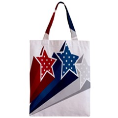 Star Red Blue White Line Space Zipper Classic Tote Bag by Mariart