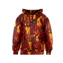 Effect Pattern Brush Red Orange Kids  Pullover Hoodie View1