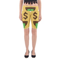 Money Face Emoji Yoga Cropped Leggings by BestEmojis