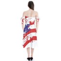 Red White Blue Star Flag Shoulder Tie Bardot Midi Dress View2