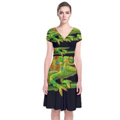 Chameleons Short Sleeve Front Wrap Dress by Valentinaart