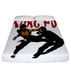 Kung Fu  Fitted Sheet (california King Size) by Valentinaart