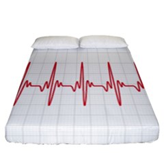 Cardiogram Vary Heart Rate Perform Line Red Plaid Wave Waves Chevron Fitted Sheet (california King Size) by Mariart