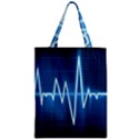 Heart Monitoring Rate Line Waves Wave Chevron Blue Zipper Classic Tote Bag View1