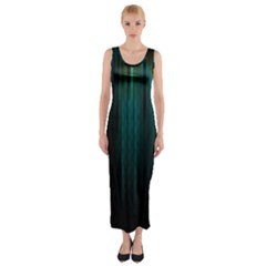 Lines Light Shadow Vertical Aurora Fitted Maxi Dress by Mariart