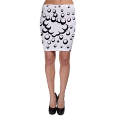 Splash Bubble Black White Polka Circle Bodycon Skirt by Mariart