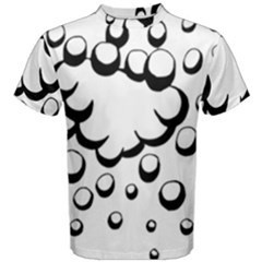 Splash Bubble Black White Polka Circle Men s Cotton Tee by Mariart