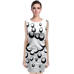 Splash Bubble Black White Polka Circle Classic Sleeveless Midi Dress by Mariart