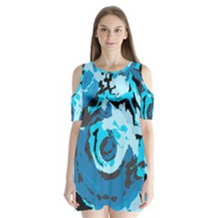 Abstract Art Shoulder Cutout Velvet  One Piece by ValentinaDesign