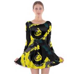 Abstract Art Long Sleeve Skater Dress by ValentinaDesign