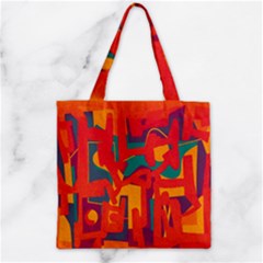 Abstract Art Zipper Grocery Tote Bag by ValentinaDesign