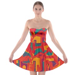 Abstract Art Strapless Bra Top Dress by ValentinaDesign