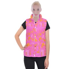 Abstract Art Women s Button Up Puffer Vest by ValentinaDesign